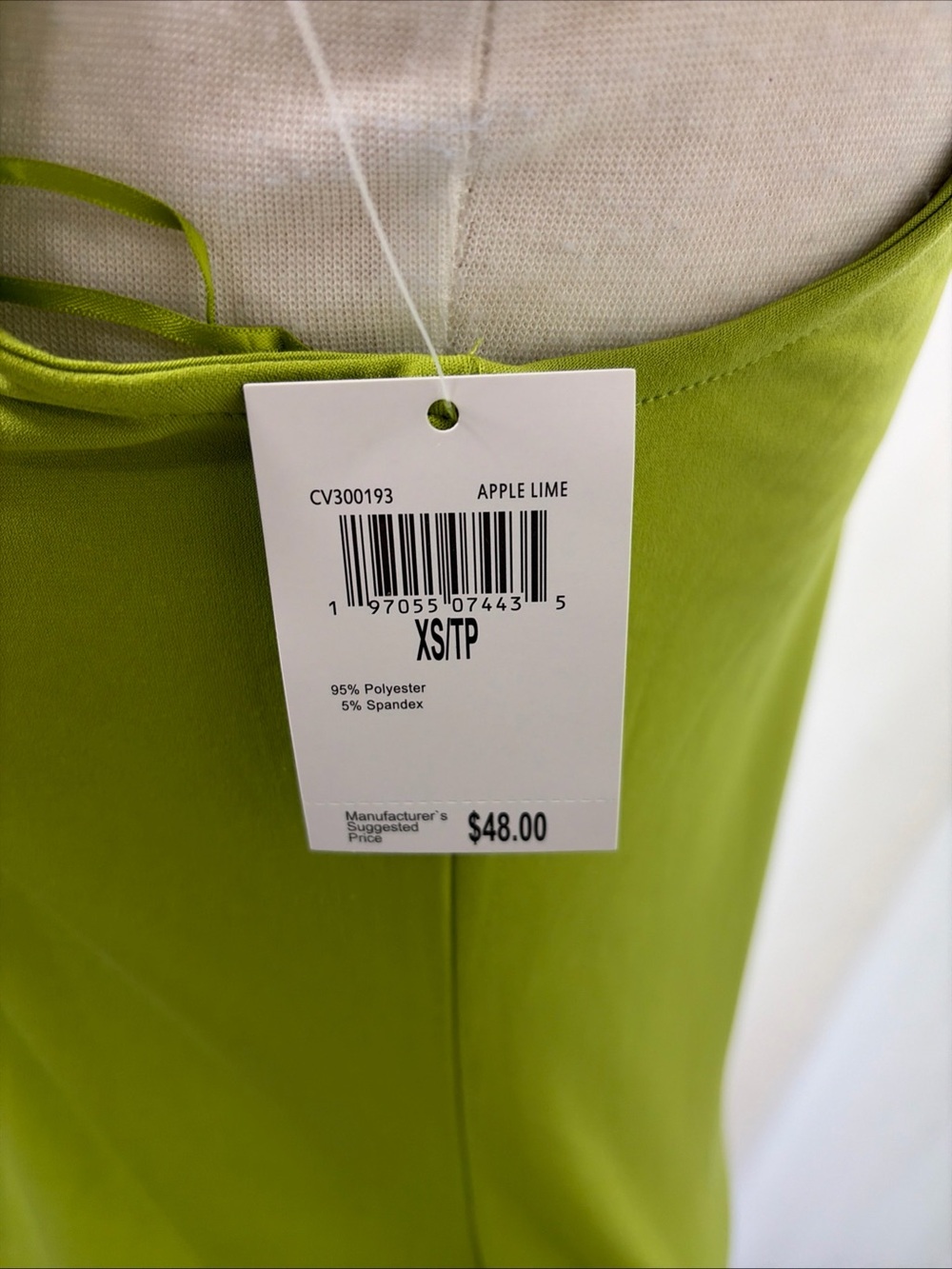 Carmen Marc Volvo Women’s Top XS Lime Stretch Sleeveless V Neck Brass Grommets - Picture 7 of 13